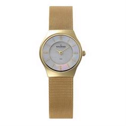 Image of Skagen Steel Kollektion, forgyldt Dame ur